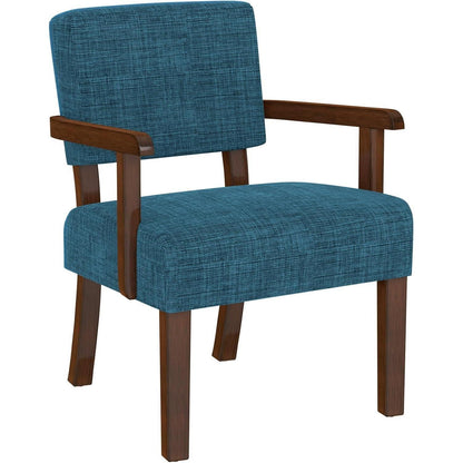 Loungesessel mit Fußhocker – Bequemer Sessel Blau Leinen