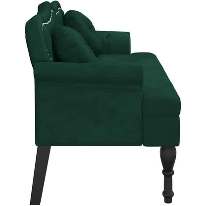2-Sitzer Samtsofa Dunkelgrün – Modernes Polstersofa für Wohnzimmer