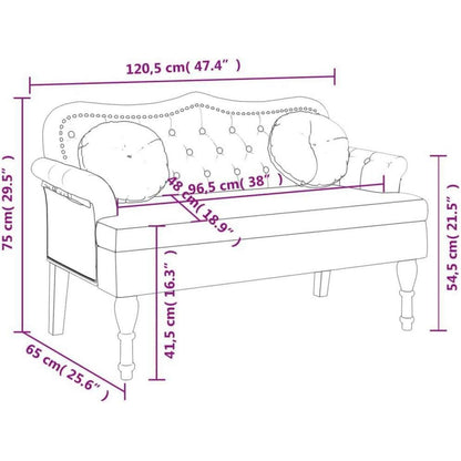 Sitzbank 2-Sitzer mit Kissen, Samtoptik Blau – Modernes Polstersofa