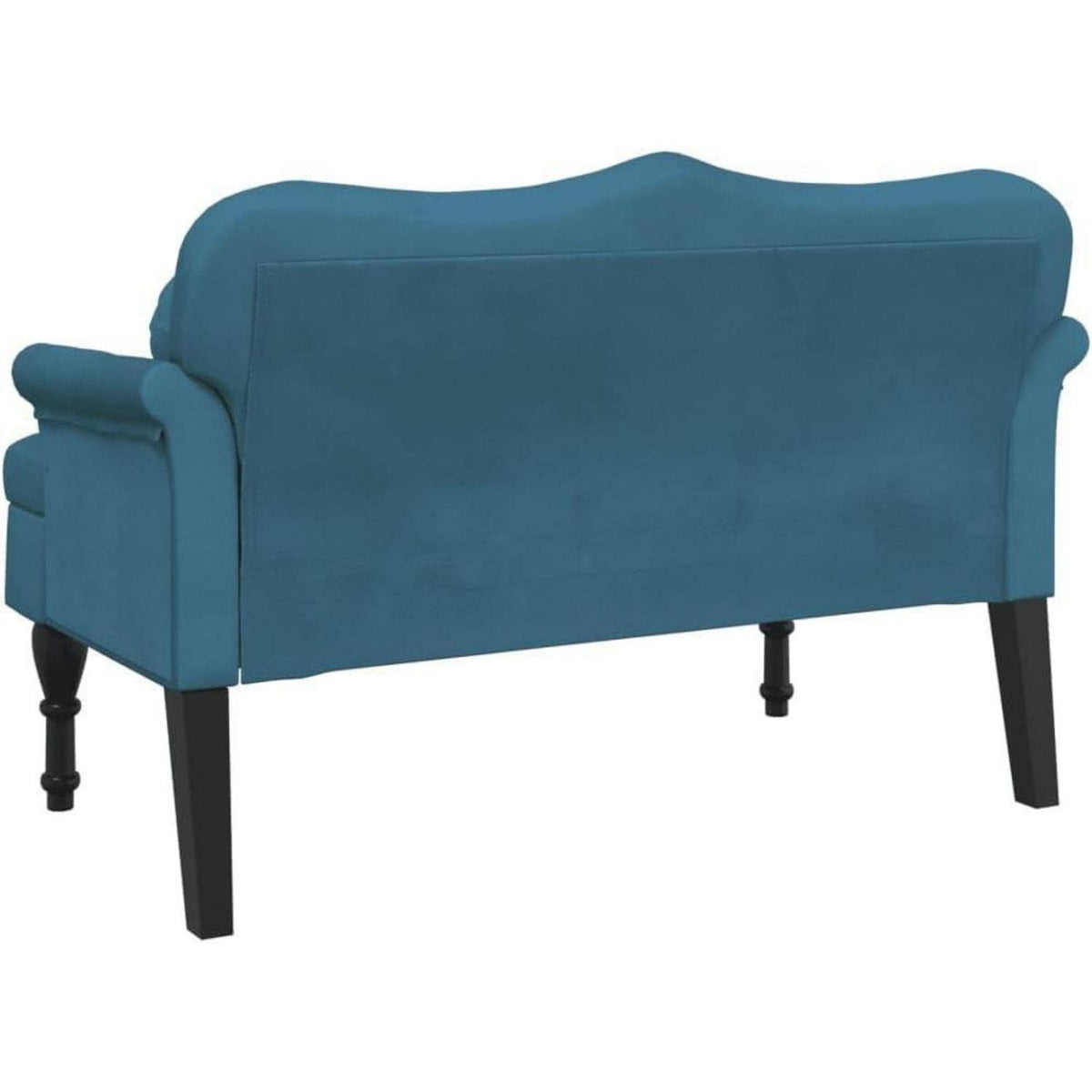 Sitzbank 2-Sitzer mit Kissen, Samtoptik Blau – Modernes Polstersofa