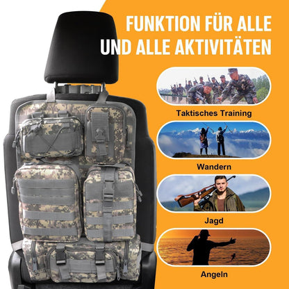 Taktischer Autositz-Organizer mit Molle-Taschen (5x abnehmbar)