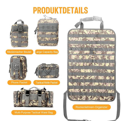 Taktischer Autositz-Organizer mit Molle-Taschen (5x abnehmbar)