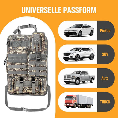 Taktischer Autositz-Organizer mit Molle-Taschen (5x abnehmbar)
