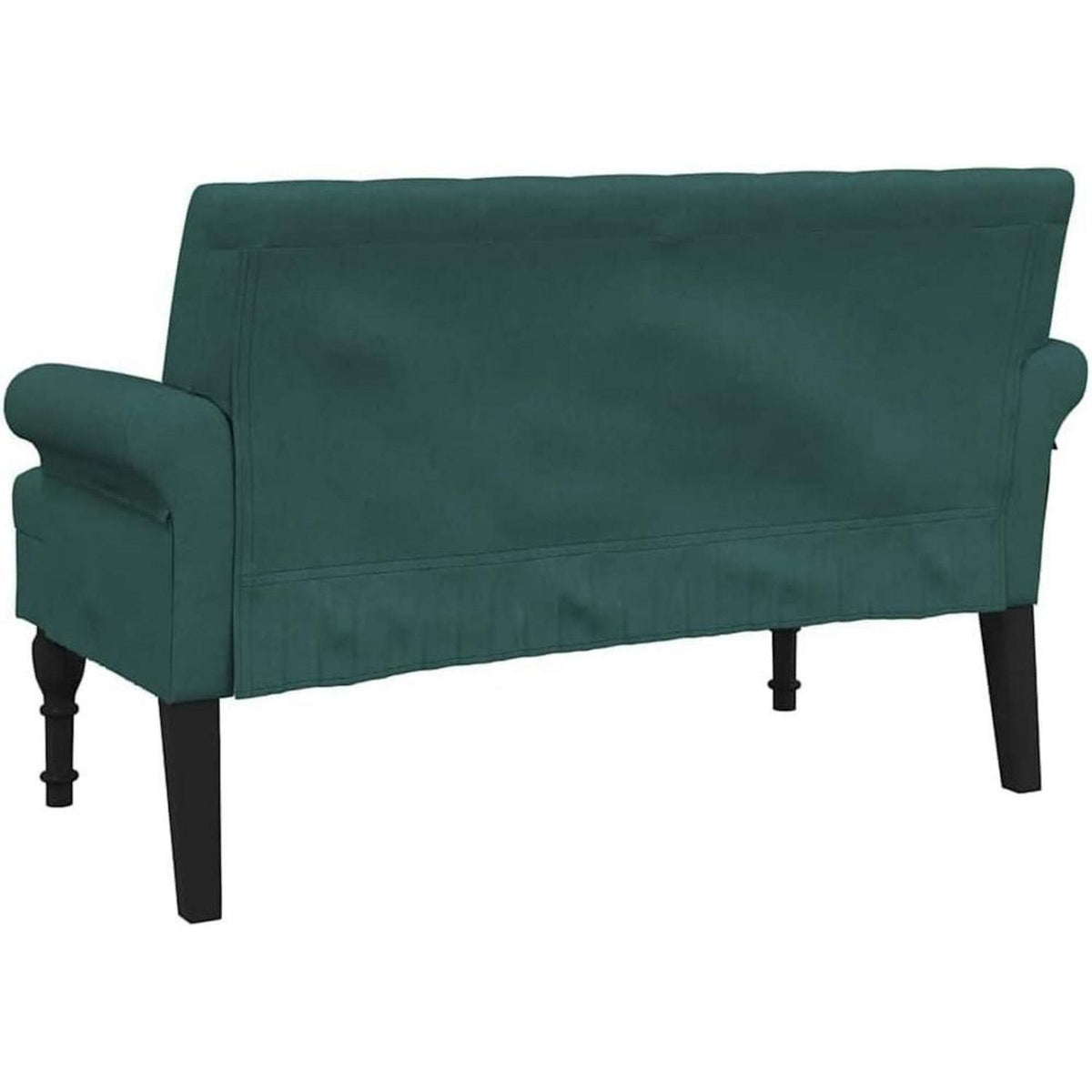 Retro 2-Sitzer Sofa Dunkelgrün – Bequeme Loveseat für Wohnzimmer
