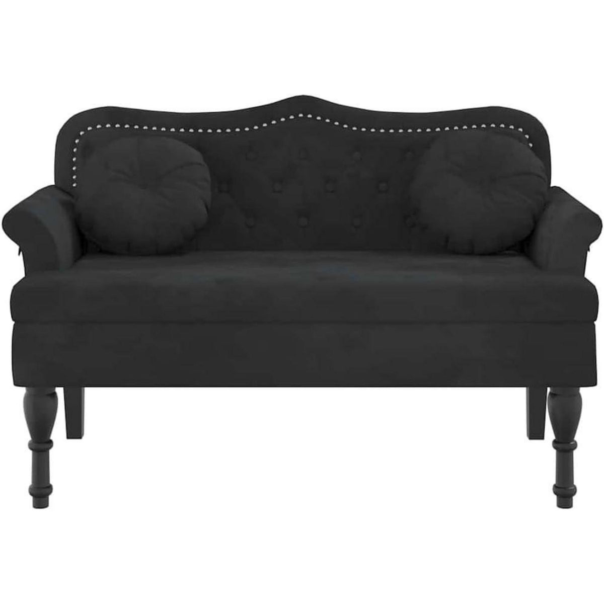2-Sitzer Samtsofa Loveseat Schwarz – Modernes Polstersofa