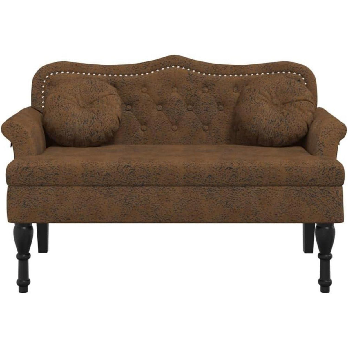 2-Sitzer Samtsofa Loveseat Braun – Modernes Polstersofa