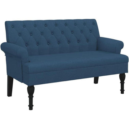2-Sitzer Sofa Retro-Stil Blau – Bequeme Loveseat für Wohnzimmer