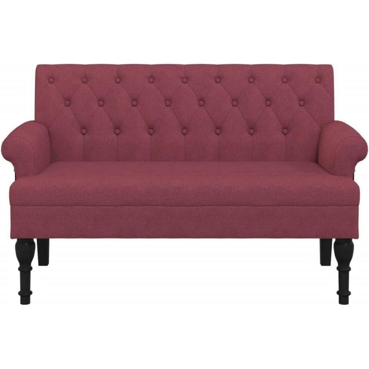 2-Sitzer Sitzbank Sofa Retro-Stil Weinrot 120x62x75,5 cm
