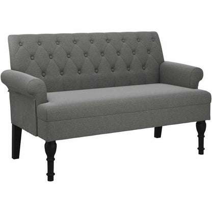 2-Sitzer Sofa Retro-Stil Dunkelgrau – Kleine Couch für Wohnzimmer