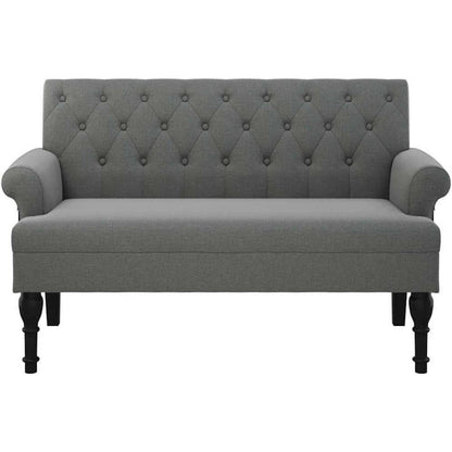 2-Sitzer Sofa Retro-Stil Dunkelgrau – Kleine Couch für Wohnzimmer