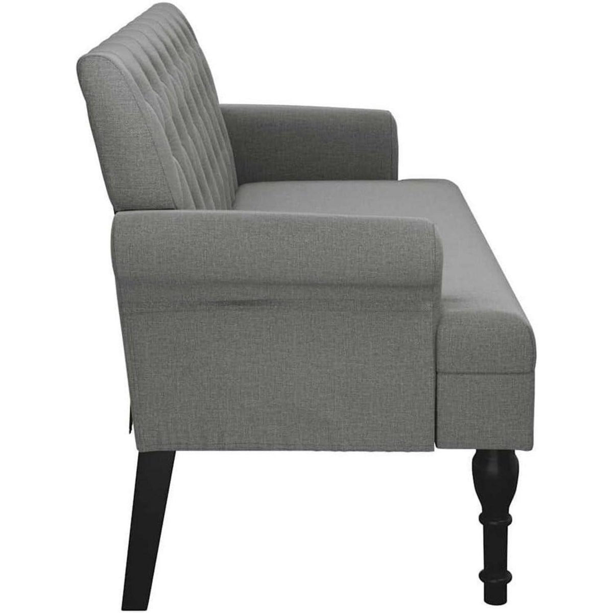 2-Sitzer Sofa Retro-Stil Dunkelgrau – Kleine Couch für Wohnzimmer