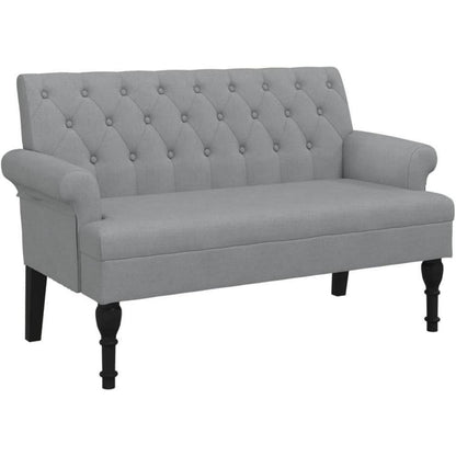 2-Sitzer Sofa Retro-Stil Hellgrau – Loveseat für Wohnzimmer