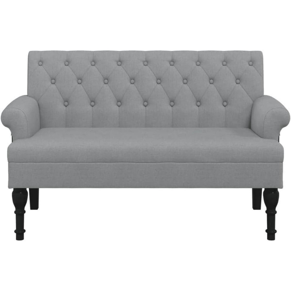 2-Sitzer Sofa Retro-Stil Hellgrau – Loveseat für Wohnzimmer