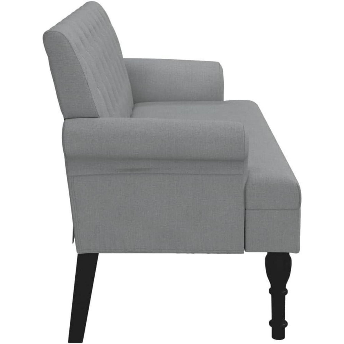 2-Sitzer Sofa Retro-Stil Hellgrau – Loveseat für Wohnzimmer