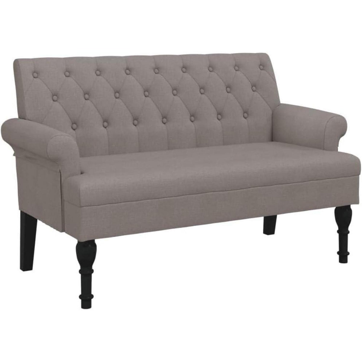 Sitzbank mit Rückenlehne, Retro-Stil, Taupe