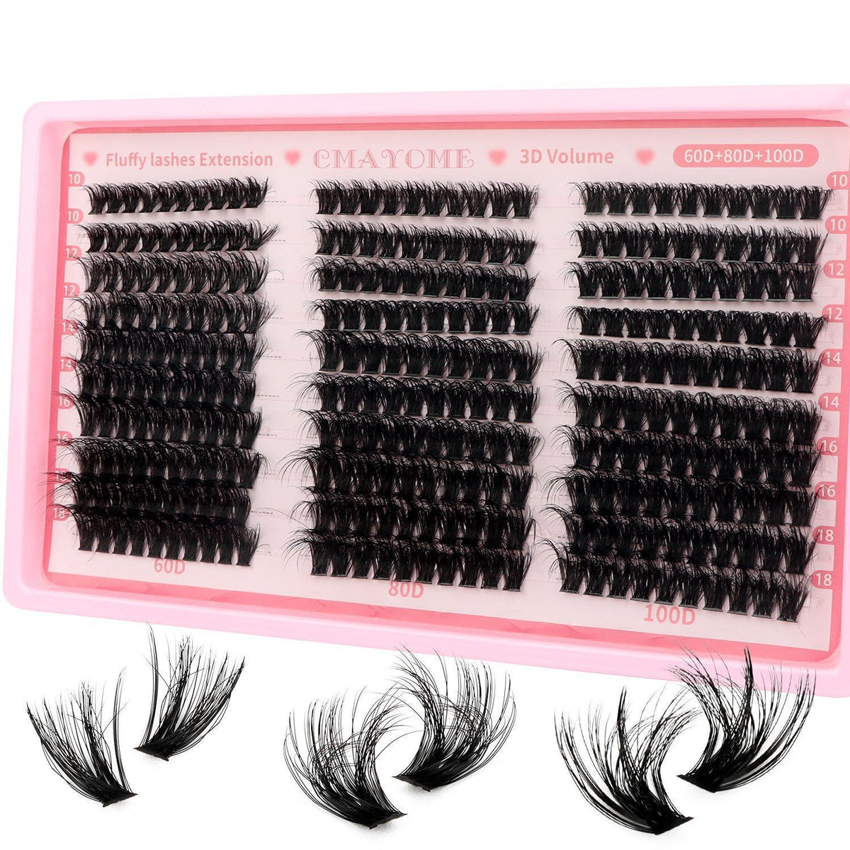 Wimpern Extensions Set 300 Stück – Voluminöse Lash Clusters 10-18mm