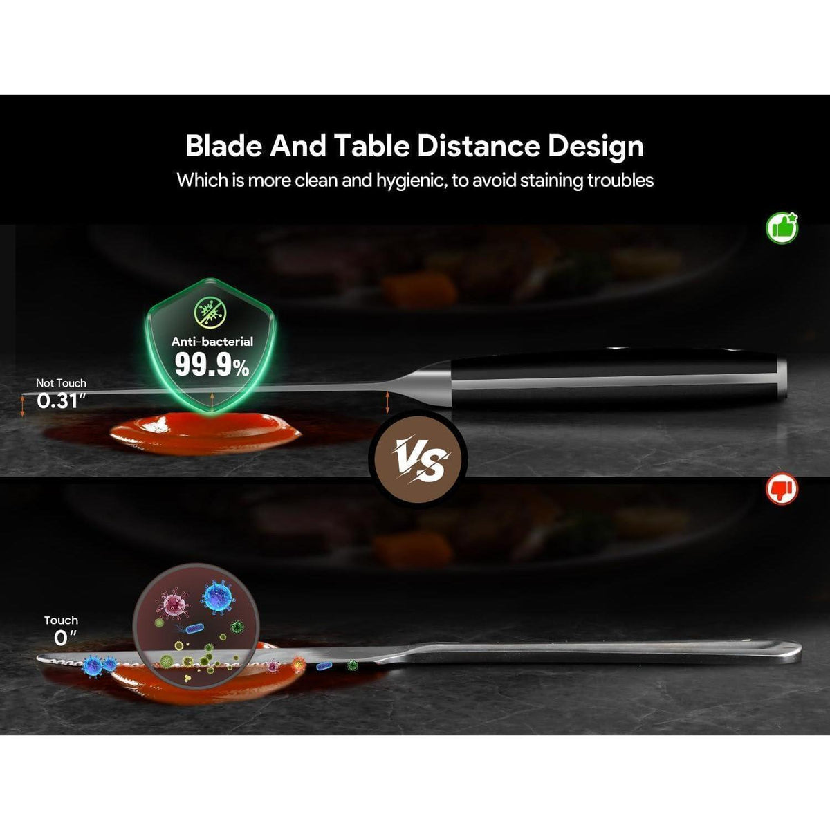 8-teiliges Steakmesser-Set aus Damaststahl mit Organizer
