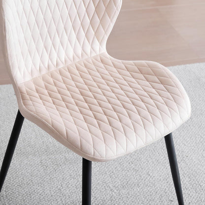 Rundes Esszimmer-Set Dunkelbraun & Beige | Tisch + 4 Stühle