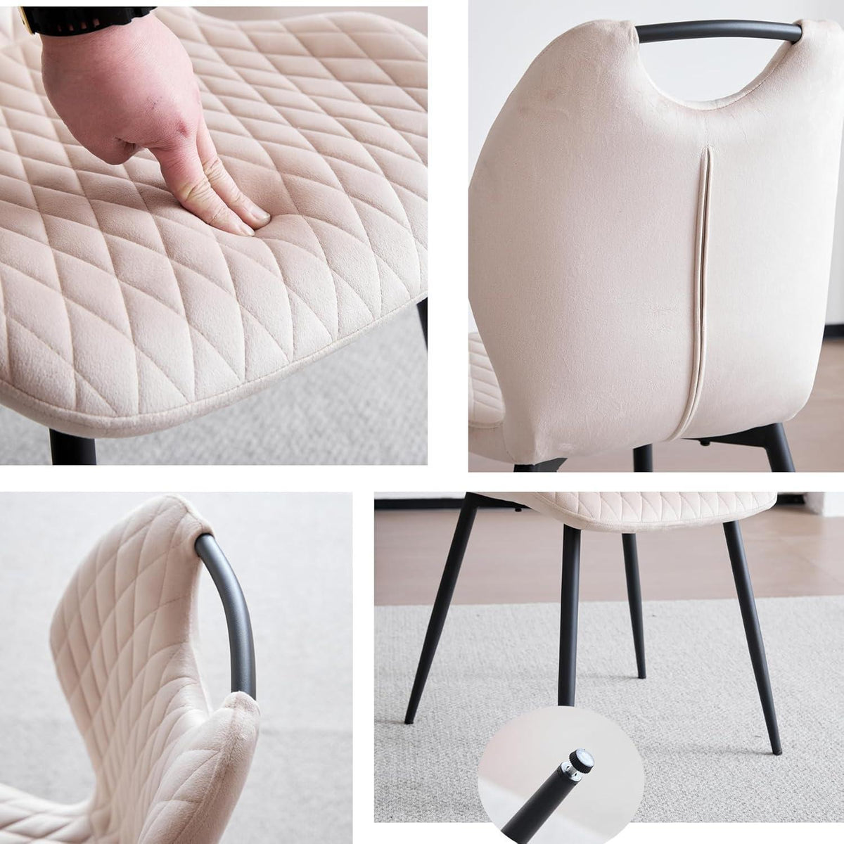 Esszimmer-Set 140cm | Quadratischer Tisch + 4 Leinenstühle