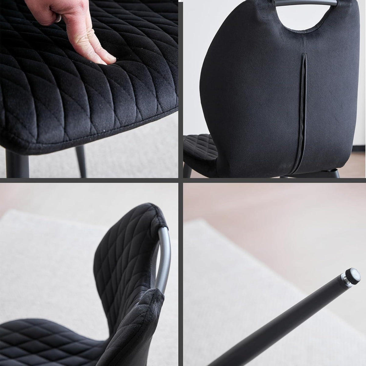 Esszimmer-Set 140cm | Quadratischer Tisch + 4 Leinenstühle