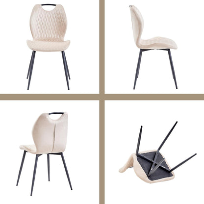 Rundes Esszimmer-Set 100cm | Tisch + 4 Moderne Stühle