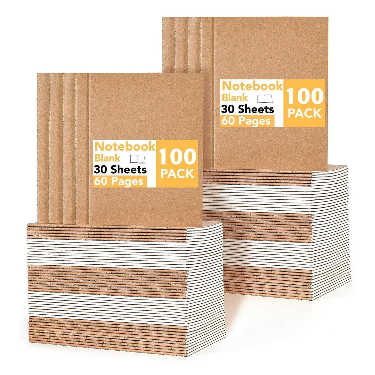 Blanko Notizbuch A5 – 100er Set für Schule & Büro
