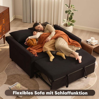 Schlafsofa 2-Sitzer Cordstoff – Ausziehbares Bett mit Verstelllehne
