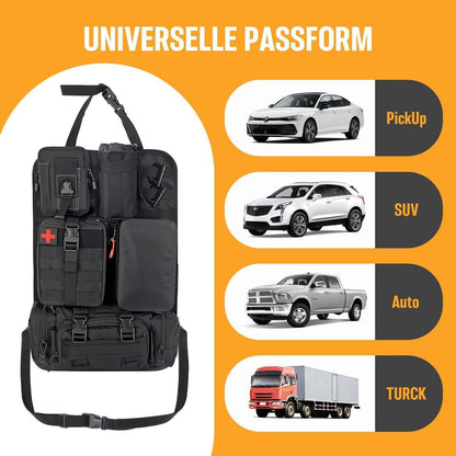 Taktischer Autositz-Organizer mit Molle-Taschen – Universal
