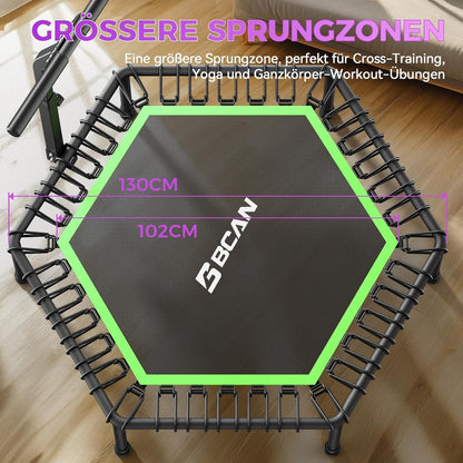 Fitness Trampolin Indoor mit verstellbarem Griff & Gummiseilen