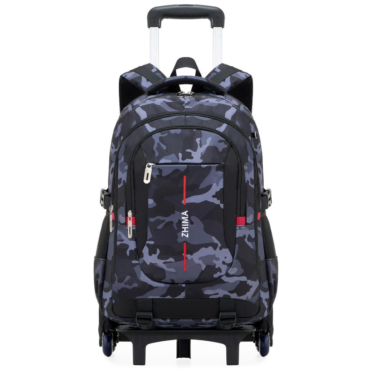 Schultrolley Rucksack Jungen Abnehmbar 6 Räder Tarnmuster 15,6"
