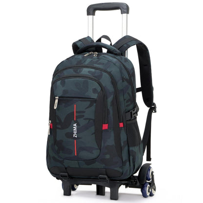 Schultrolley Rucksack Jungen Tarnmuster Abnehmbar 15,6" Laptopfach