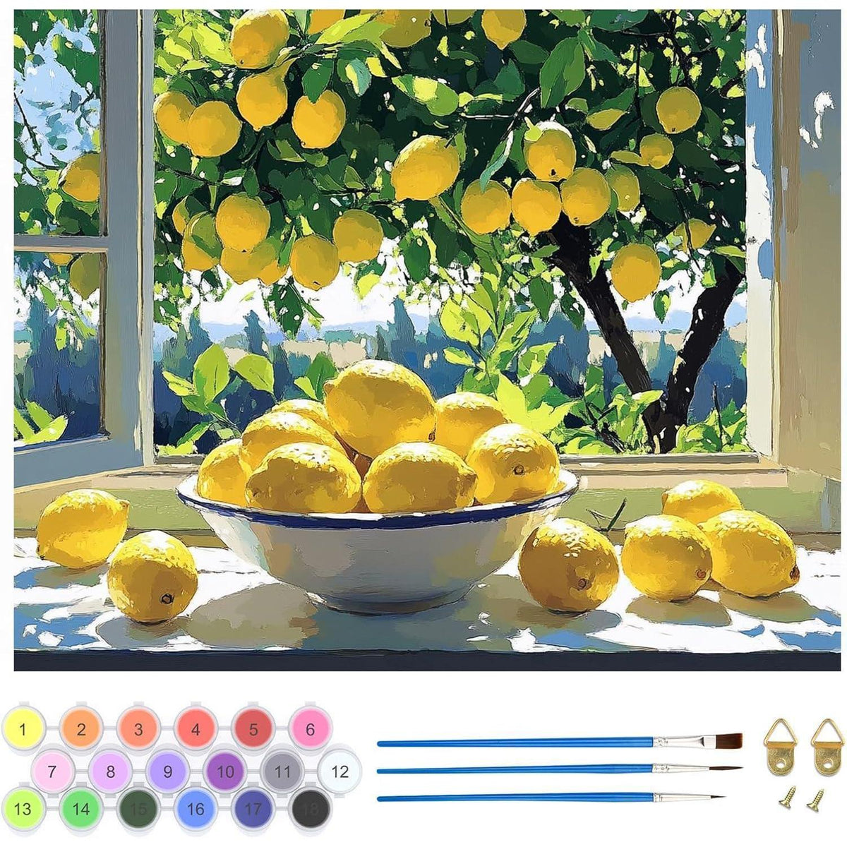 Malen nach Zahlen Zitrone 40x50cm – DIY Ölgemälde Set