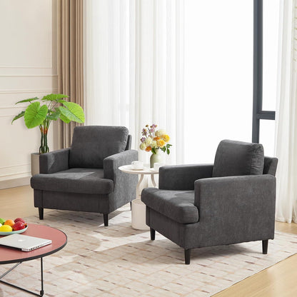 Übergroßer Leinen-Akzentstuhl – Modernes Wohnzimmer & Büro