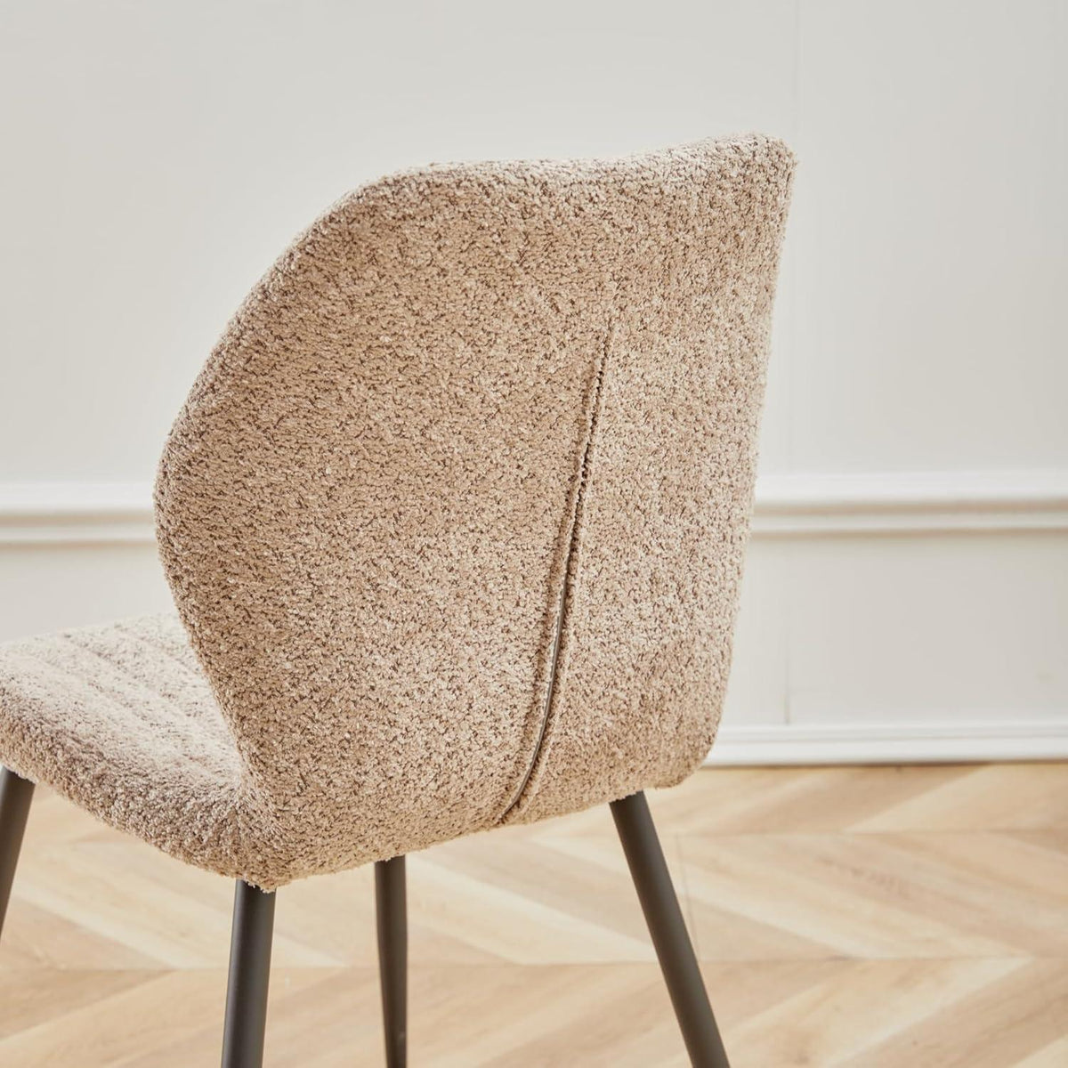 6er Set Esszimmerstühle Modern Braun mit Streifenmuster