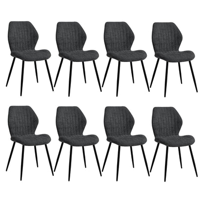 8er Set Esszimmerstühle Modern Schwarz Streifenmuster
