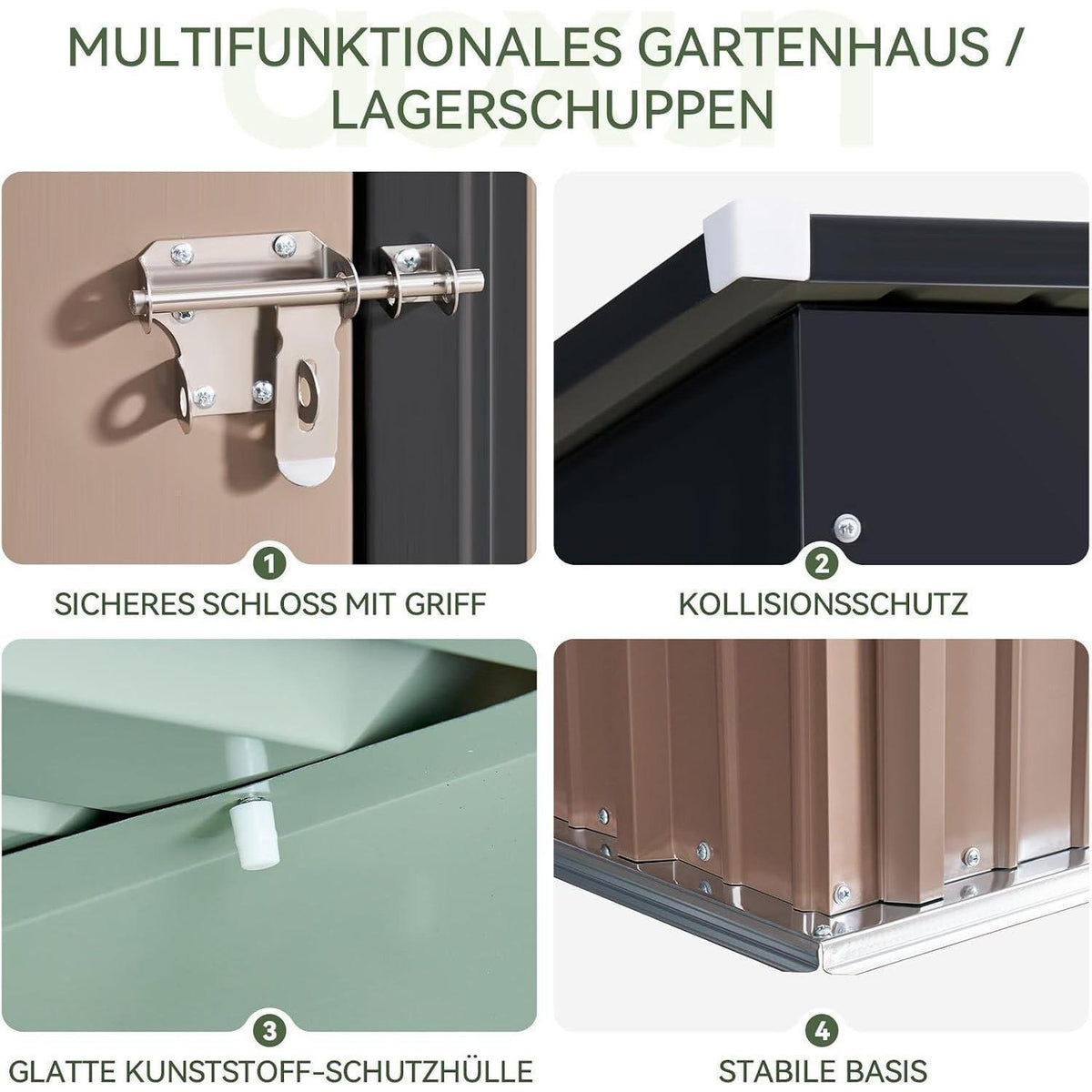 Gartenhaus 5x3 ft mit Standfuß – Wetterfester Geräte- & Fahrradschuppen