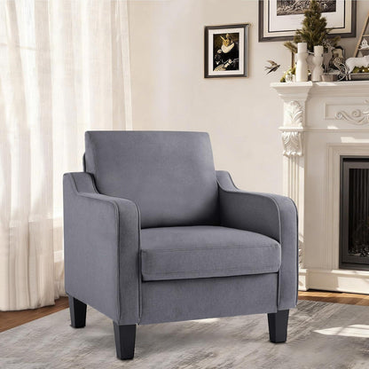 2er-Set Ohrensessel Wohnzimmer Modern Dunkelgrau
