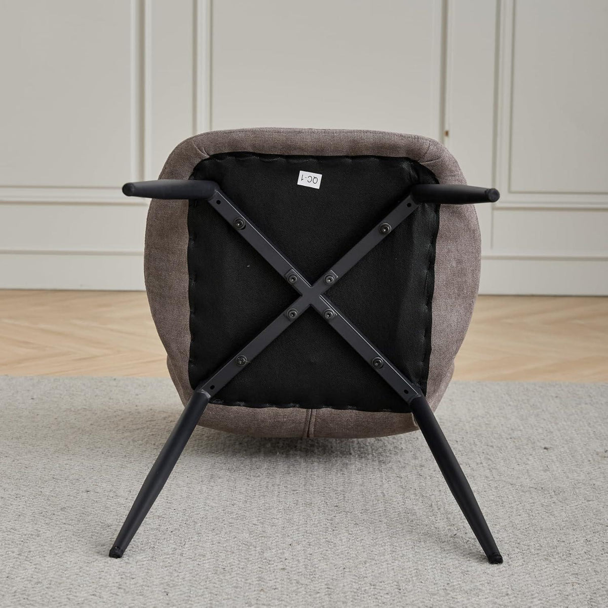6er-Set Esszimmerstühle Modern Braun Gepolstert mit Rautenmuster