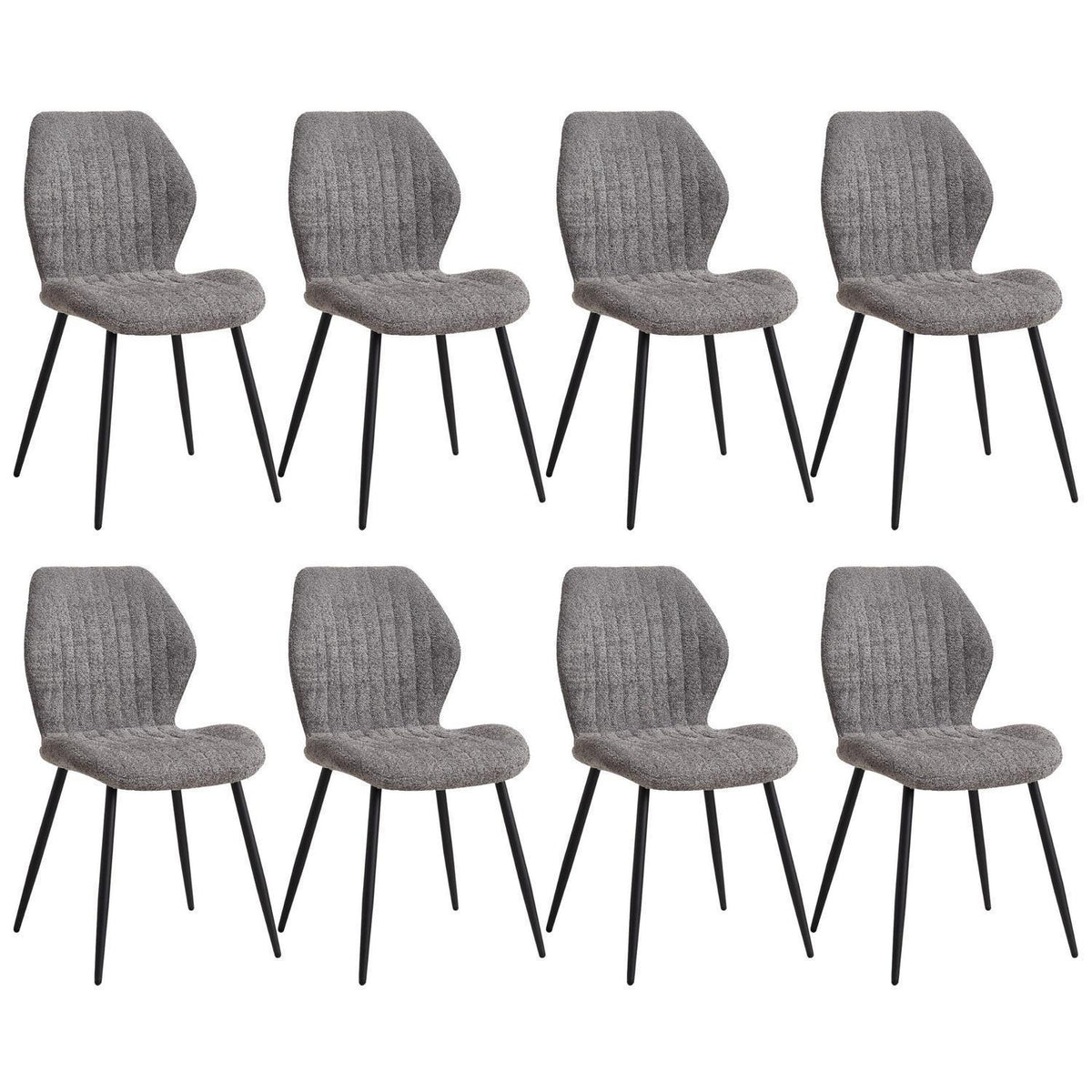 8 Esszimmerstühle Grau, Modern & Bequem mit Streifenmuster