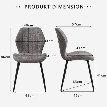 8 Esszimmerstühle Grau, Modern & Bequem mit Streifenmuster