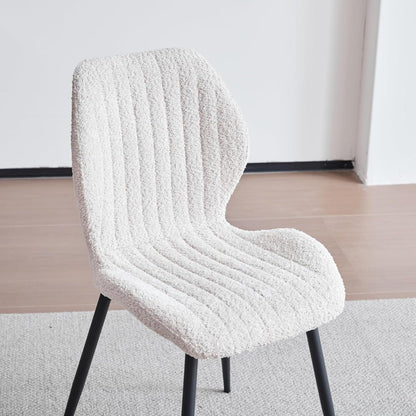 6er Set Esszimmerstühle Modern Beige Streifenmuster