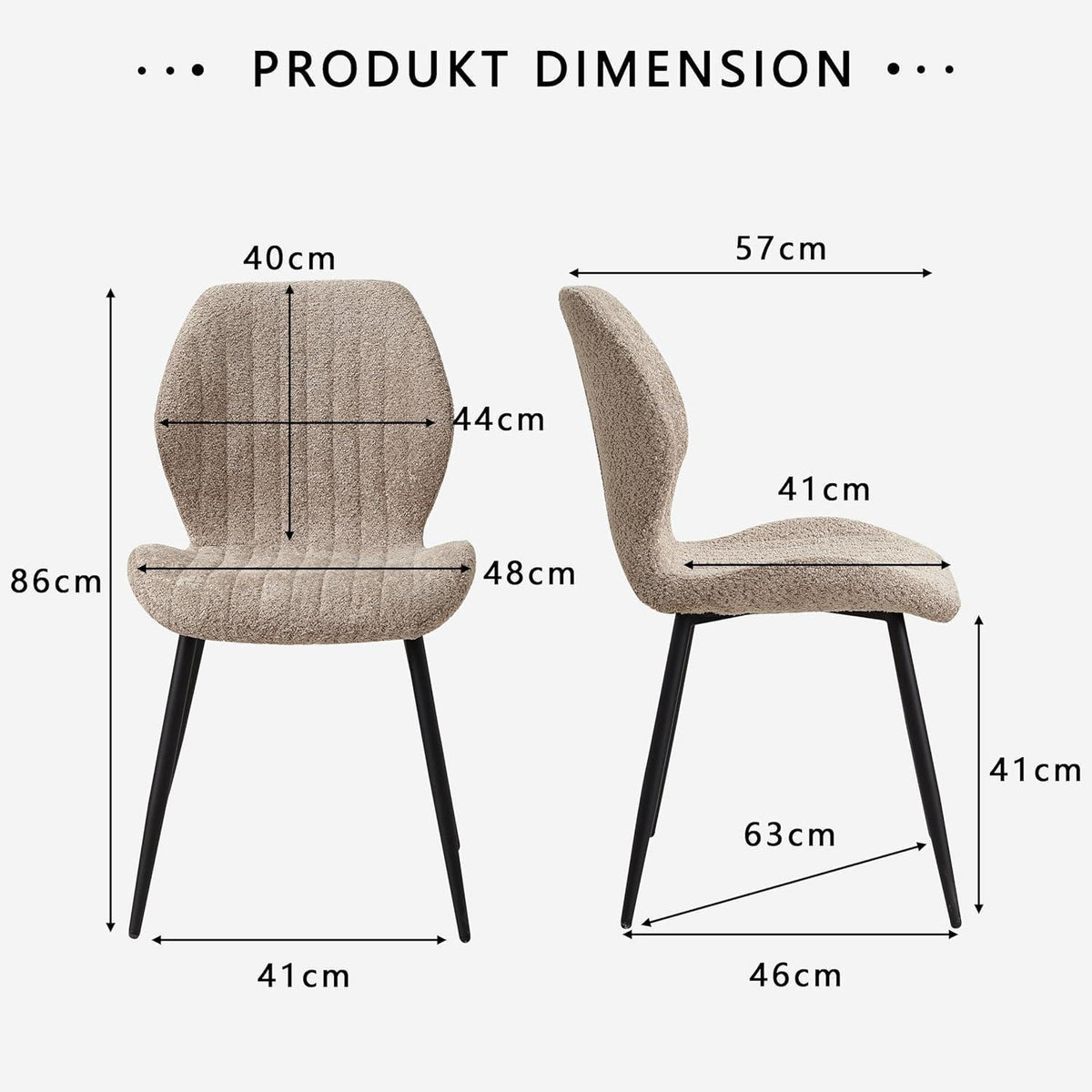 2er Set Esszimmerstühle Modern Braun mit Streifenmuster