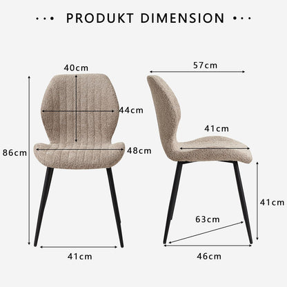 2er Set Esszimmerstühle Modern Braun mit Streifenmuster