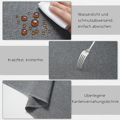 Runde Tischdecke Grau, wasserdicht & abwaschbar, Ø 140cm