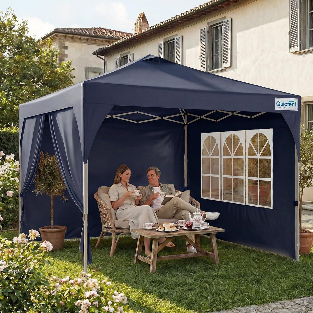 Faltpavillon 3x3m wasserdicht mit Seitenwänden & UV-Schutz