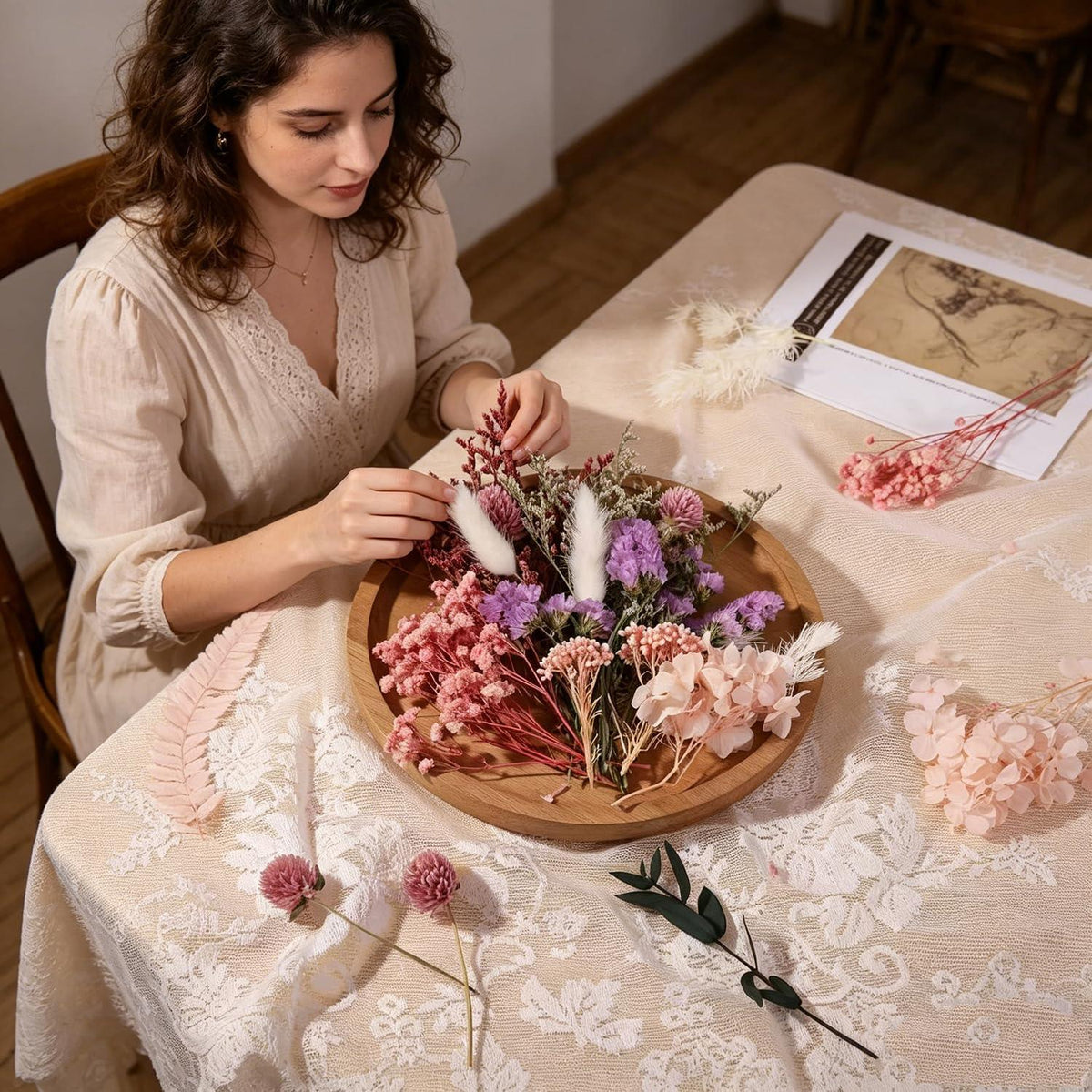 Getrocknete Blumen Set – Pink für DIY Deko & Kunsthandwerk