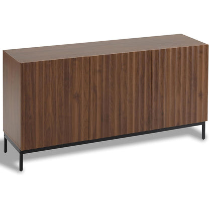 Sideboard Eiche dunkel - 3-türiger Mid-Century Schrank 150x40x80cm