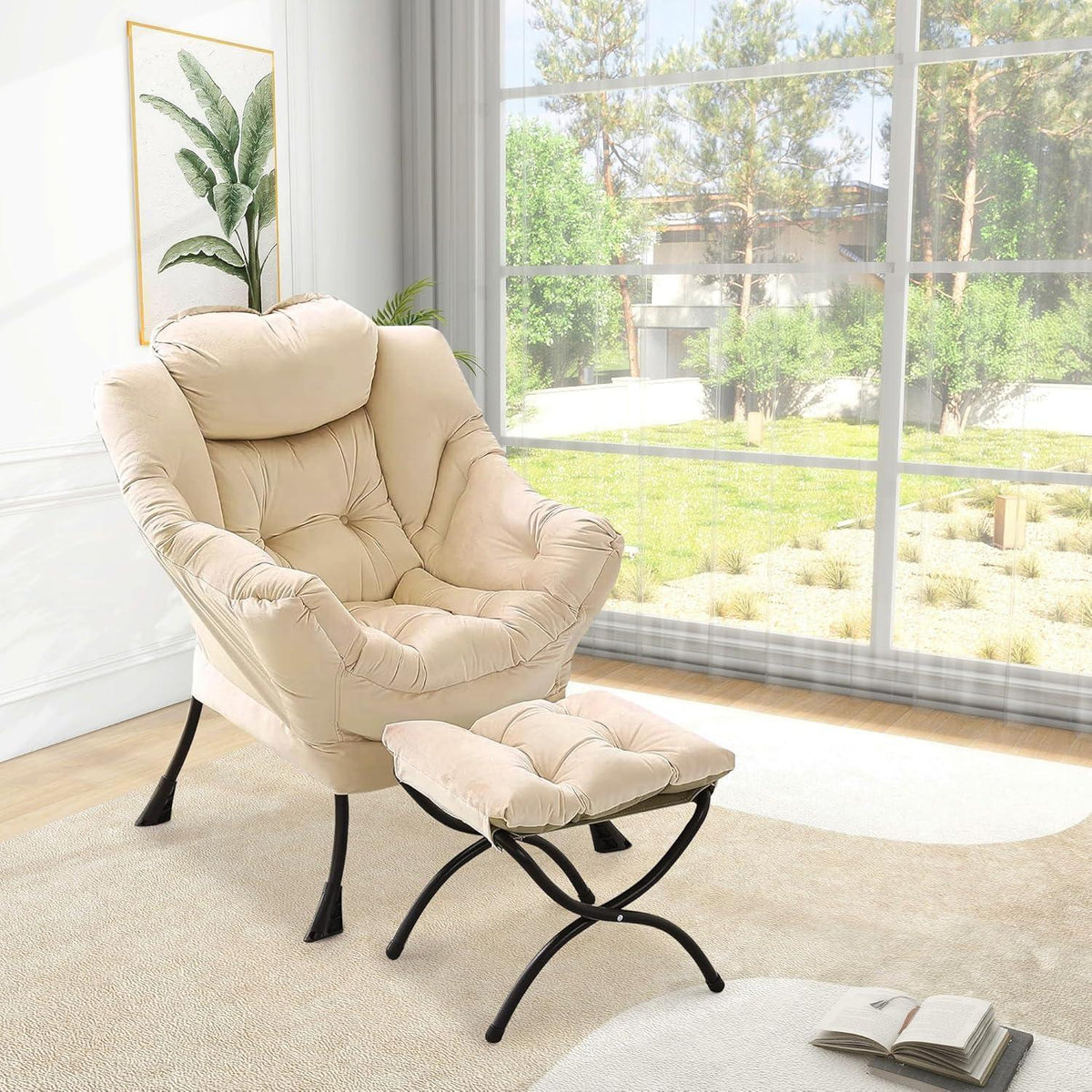 Lazy Chair mit Ottomane – Bequemer Lesesessel für Wohnzimmer