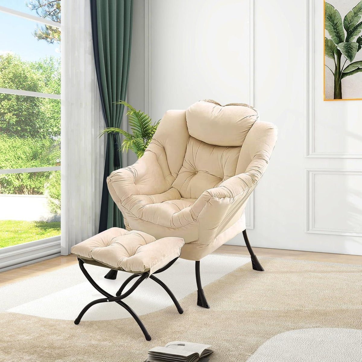 Lazy Chair mit Ottomane – Bequemer Lesesessel für Wohnzimmer