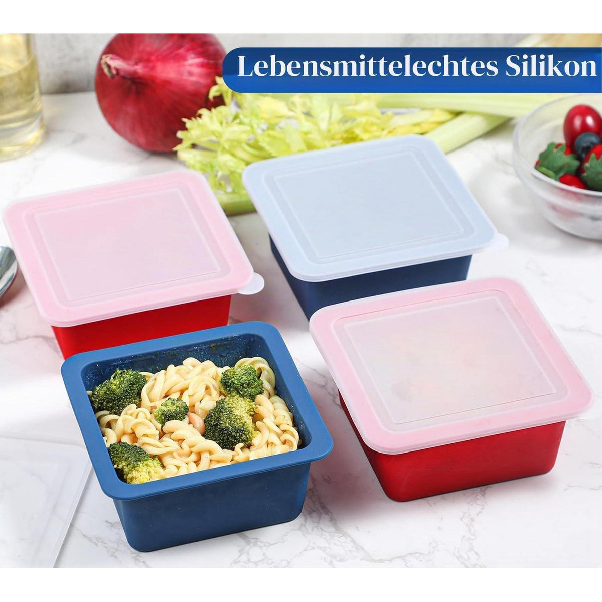 Silikon Gefrierformen mit Deckel - 4er Set 500ml